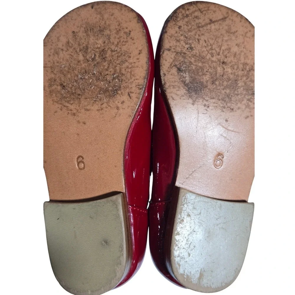 STRASBURG Red Patent Leather Mary Jane Flats Girls Shoes Size 6‎ Buckle Strap